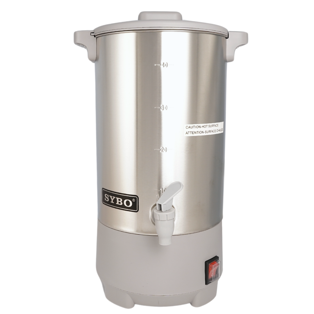 SYBO Commercial Stainless Steel Percolate Coffee Urn 40 Cup, 6.4L Grey