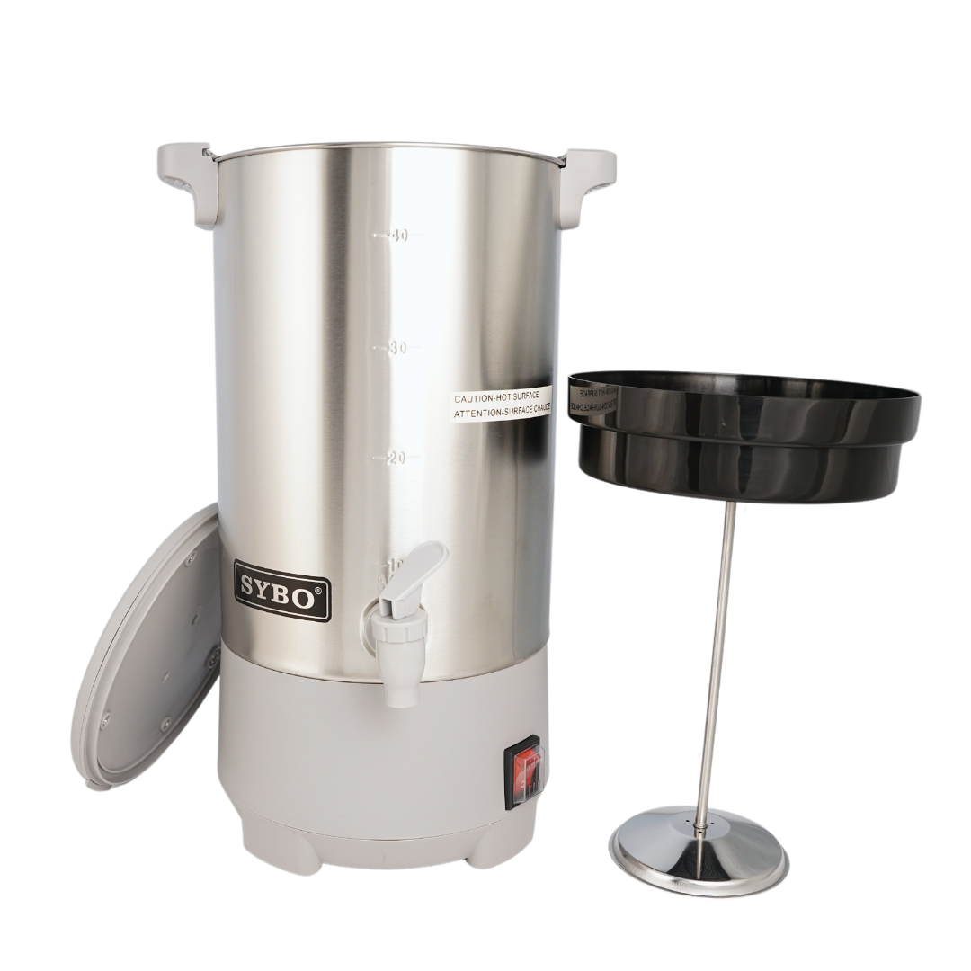 SYBO Commercial Stainless Steel Percolate Coffee Urn 40 Cup, 6.4L Grey