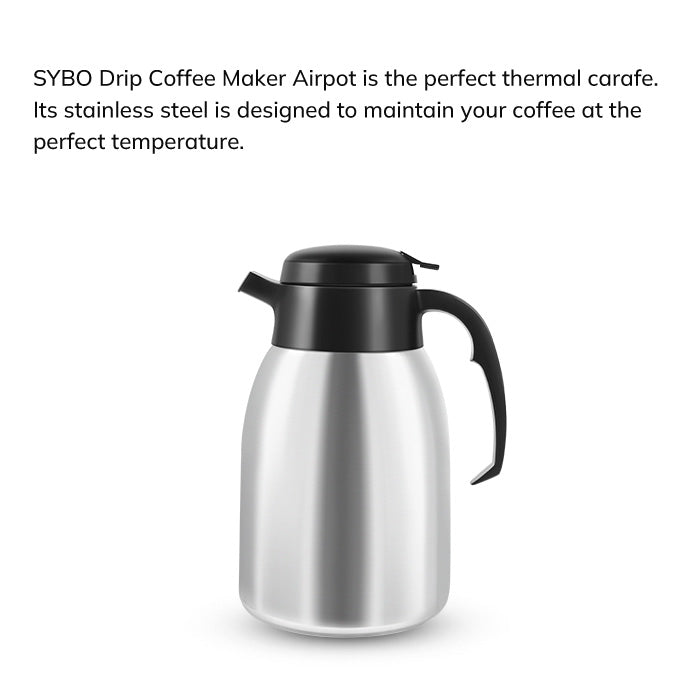SYBO Commercial Coffee Makers 12 Cup, Drip Coffee Maker Brewer with 74Oz  thermal carafe, Coffee Pot Stainless Steel Cafetera SF-CB-1AA