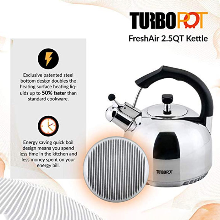 Turbo Pot Freshair Stainless Steel 2.5 qt. Tea Kettle